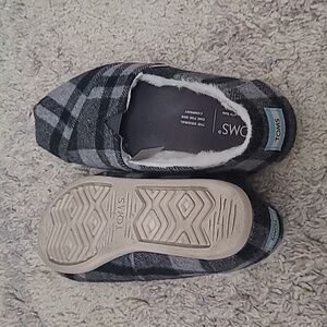 Black Grey Plaid Toms